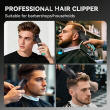Hatteker 1pc Digital Hair Clipper, Barber Shop Hair Trimmer, Men's Electric Shaver - Multicolor - View 9