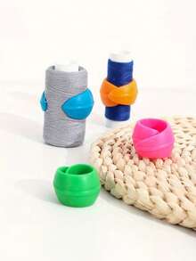 5个硅胶绕线夹，彩色弹性线整理器，绣线轴支架，适用于刺绣、缝纫、拼布DIY（颜色随机） - 顏色隨機 - 查看 6