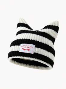 1 pieza Gorro de punto con orejeras de piel sintética para mujer, adecuado para uso diario en otoño/invierno - C - Ver 2