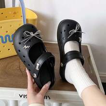 Women's New Versatile Fashion INS Indoor Home Slippers, Comfortable Outdoor Commute Cute Slip-On Sandals - Black - View 6