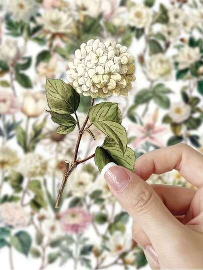 50 stuks/verpakking Retro Matte Bloemenstickers met Lange Steel, Kleurrijke Decoratieve Stickers Geschikt voor Telefoonhoesjes, Laptops, Waterflessen, Agenda's, Notitieboeken en Meer. Unieke Decoratieve Stickers voor Bagage, Skateboards, Handgemaakte DIY Agenda's, Lente, Pasen, Moederdag Decoratie en Cadeaus voor Thuisfeestjes