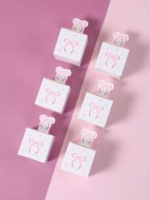 24个白色和粉色蝴蝶结造型纸质礼品盒，粉色蝴蝶结主题派对糖果包装盒，派对回礼纸盒，粉色婴儿派对装饰，粉色公主生日装饰，性别揭晓派对装饰，粉色蝴蝶结生日派对装饰，粉色婚礼回礼盒，桌面装饰，粉色蝴蝶结派对用品，粉色蝴蝶结装饰品 - 白粉紅蝴蝶結 - 查看 6