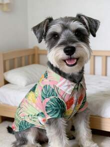 2026 New Vacation Style Fruit Print Shirt, Casual Pet Clothes Hawaiian Style Graphic Shirt For Small/Medium Dogs Like Teddy, Pomeranian, Bichon Frise - Pink - View 11
