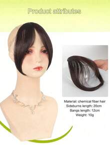 Straight Clip-In Bangs For Women,Elegant Straight Synthetic Clip-In Bangai Wig,Women's High-Temp Synthetic Straight Hair Topper With Fluffy Side Bangs - Elegant Natural Style, High Temperature Fiber, Easy Attach, Fashionable Daily Wear Hairpiece, Fashionable Hair Accessory | Natural Look | Simple Styl, Claw Clips, Hair Claws, Clips For Hair, Hair Slide, Hair Barrettes ﻿ - Multicolor - View 5