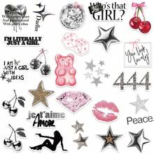 50 st. silverfärgade lyckotecknade vinylklistermärken, lämpliga för vattenflaskor, bärbara datorer, telefoner, skateboards, gitarrer, bagage, klippböcker, hjälmar, festdekorationer och presenter - Multifärgad - Visa 4