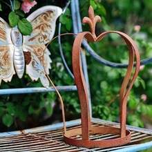 1pc Rusty Iron Crown Garden Decor , Unique Design, Metal Craft, Suitable For Indoor/Outdoor, Home And Lawn Decor - Rusty Brown Crown - View 4