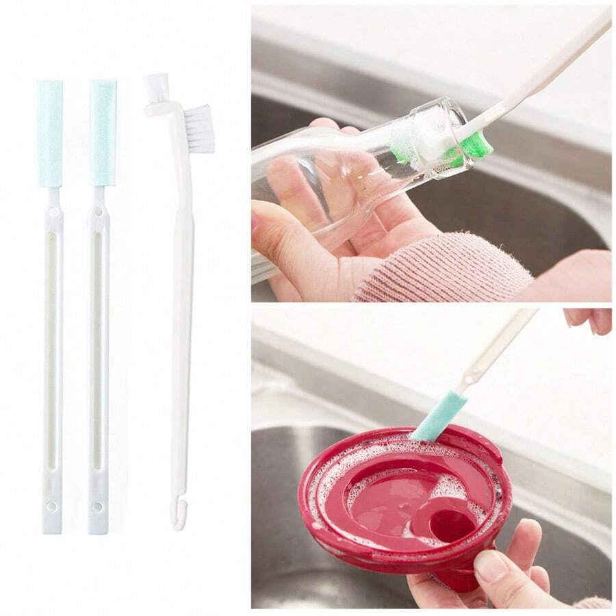 2/3pcs Multi-Functional Kitchen Cleaning Brush - Manual Spiral Brush, Suitable For Bottles And Jars, No Electricity Needed, Great For Home Use - Multicolor - View 1