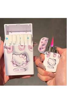 1pc Sanrio Hello Kitty Cute Cartoon Cigarette Case, Holds Up To 20 Regular Cigarettes, Soft & Hard Pack Compatible, Crush-Proof, Plastic Material, Lighter Not Included - Multicolor - View 8