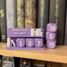 Contador de Leitura 3D, Contador Manual Impresso em 3D, Novo Sinal de Livros Lidos Este Ano, Sinal de Amante de Livros, Rastreador de Livros para Decoração de Biblioteca - Multicolorido - Visão 5