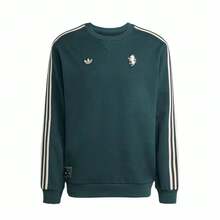 adidas originals Juventus 休閒時尚訓練戶外套頭寬鬆衛衣 男款 綠色 - 綠色 - 查看 8