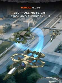 TOKQI 2025新款K500遥控飞机 - 四轴无人机战斗机（手抛起飞、特技飞行、360°翻转、气压定高、自动悬停、防撞）ABS滑翔机 - 生日/圣诞礼物 - 彩色 - 查看 3