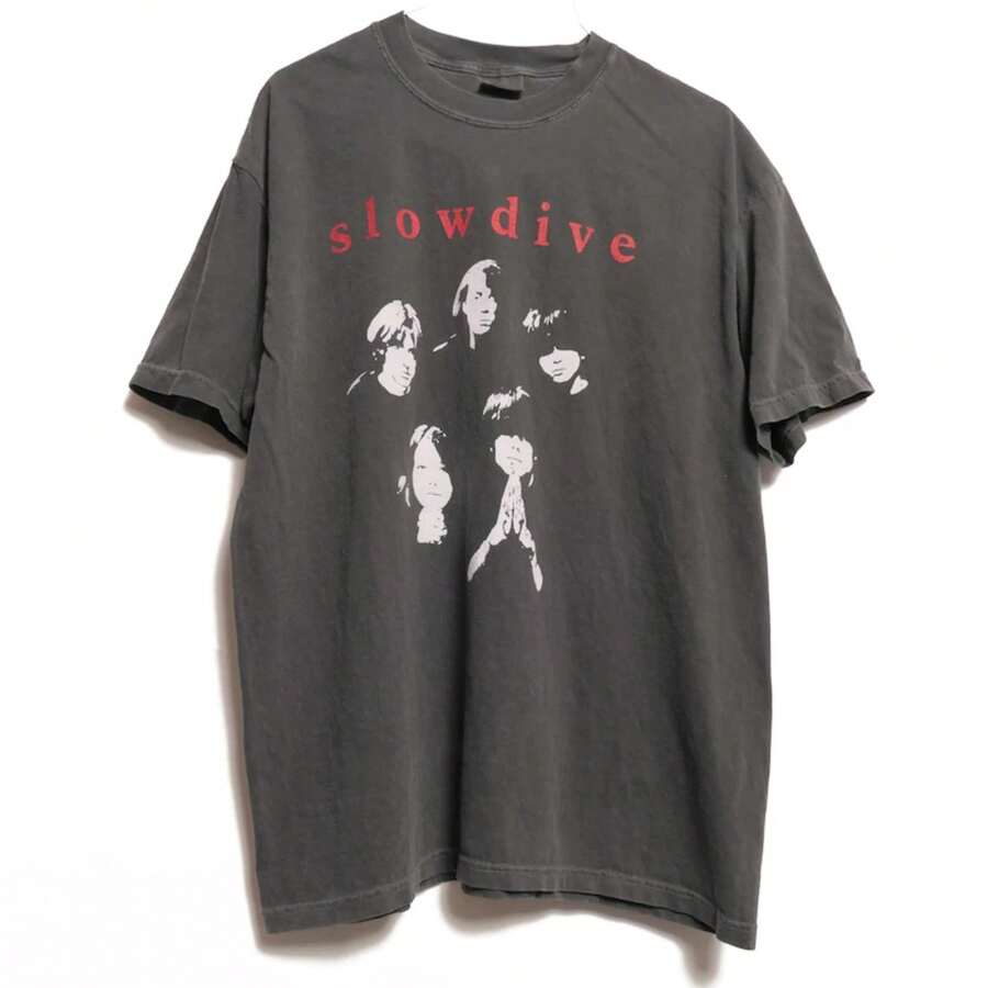 Camiseta de la banda Shoegaze Ultra Faded Tour Ruido ambiental Post Punk Alternativa Grunge Camiseta de la banda Souvlaki Portada del álbum Single Shoegazer Top - Blanco y negro(no personalizable) - Ver 1