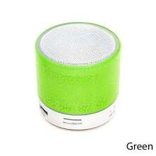 Altavoz altavoz inalámbrico grieta LED tarjeta TF USB Subwoofer portátil MP3 sonido altavoz inalámbrico para teléfono inteligente YVFL - Verde - Ver 2