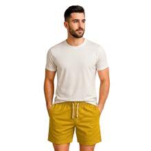 Set Of 3 Premium Linen Shorts For Men - Luxury Beachwear - 棕色 - 查看 7