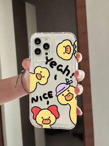 Cute Duck Print Clear Case Compatible With IPhone 13/11/17/17pro/16/14/15/15pro/15 Plus/15 Promax/7plus/8plus/X/Xs Max/Xr/11pro/12pro/13pro/14pro/12mini/13mini/11promax/12promax/13promax/14promax/14plus/17pro Max/17Air/6/6s Plus/7/8/16Pro/16plus/16promax/Se2/17promax&Compatible With Samsung Galaxy/A54/A14/A12/A13/A15/A32/A33/A24/A52S/S20/S21/S22/S23/S24/S23Plus/S24ultra/S25/A15/A33/A23 - Multicolor - View 3