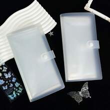 1pc A6 Minimalist Semi-Transparent Card Album, Sticker Storage Album, Planner Material Collection Album, PP Material, KPOP Photo Card Storage, Large Capacity Card Album, A6 Side-Loading Card Album, Suitable For Postcards, Photos, Cards, Stickers, Bills, Notes, Back To School Supplies, Office Document And Receipt Storage - Clear - View 1