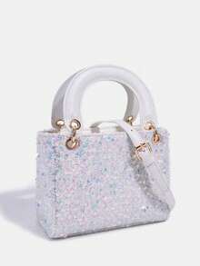 1pc Women's New Fashion Sequin Elegant Handbag, High-End Shoulder Crossbody Bag, Chain Bag, Coin Purse, Wallet, Mother-Daughter Matching Bag, Clutch, Evening Bag, Suitable For Daily Use, Party, Travel, Ideal Gift - Multicolor - View 14