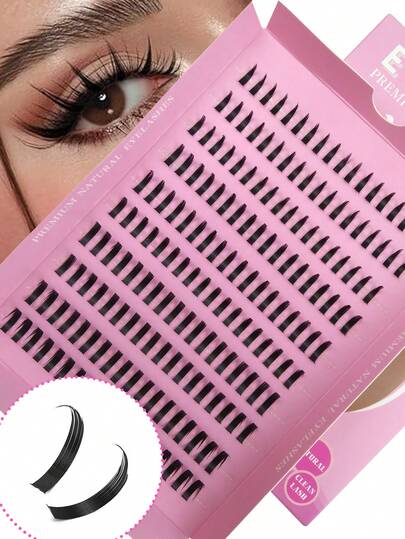 180 Pcs D-Curl Mixed Length Eyelashes, Single Thick Fairy Eyelashes Natural Eyelash Extension 12-20mm Mixed Single Eyelashes, Natural Curl And Soft Lightweight Individual False Eyelashes, Natural Split Thick Lashes, 3D Fluffy Comfortable To Wear, Open Eyes, Lift Outer Corners, DIY Eyelash Extension, Eyelash Extension