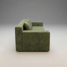 71 Inch 3-Seater Sofa, Corduroy Fabric Modular Sectional Sofa, Deep Seat Couch No Assembly Required For Living Room, Bedroom, And Apartment - 綠色 - 查看 2