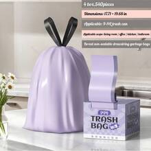 135 个 1 盒防撕裂垃圾袋，适用于客厅、厨房、办公室、浴室（9-14L 垃圾桶），各种垃圾存放，手提抽绳垃圾袋。 - 盒裝手提式垃圾袋 - 查看 8
