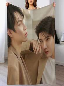First Khaotung Only Friends BL SERIES Thai ______________ Thailand Gmmtv Bl Series Throw Blanket Large Hairys Blankets - màu đen - Xem 1