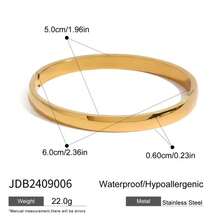 Stainless Steel 316L Plain Bracelet For Men And Women, Unisex, Gold/Silver, Fashion Gift, 6mm A - DUORADO E DUORADO - 查看 2