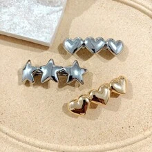 Hair Accessories Heart Shaped Shiny Geometric Star Spring Clip Elegant Temperament Ponytail Hair Clip - Golden Heart - View 3