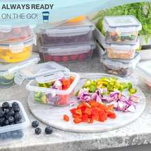 24X Clear Plastic Food Containers With Lids Microwave Freezer  Storage Boxes - Clear - View 6