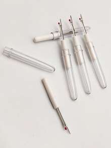5件套十字绣拆线器，小型缝线拆线器，适用于学生宿舍，锋利塑料手柄，带保护套，缝纫工具 - 5支小號拆線器附蓋 - 查看 1