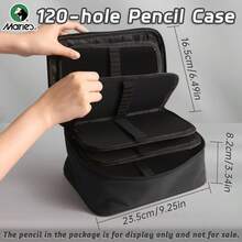 48/72/120 Slots Large Capacity Portable Colored Pencil Case, Black Fabric Zipper Storage Bag, Suitable For Adults, Professionals, Artists, Ideal For Birthday, Travel And More - 1pc Black - View 11