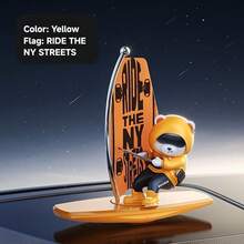 1pc Swinging Surfing Bear Car Decor, Creative Dashboard Ornament, Car Accessories Gift - One Size Fits All - View 9
