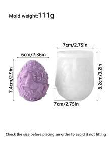 1pc 3D Easter Egg Silicone Mold Horse & Flower Embossment Heat-Resistant Easy Demold Reusable For Candle/Gypsum/Resin/Handmade Soap Candle Mold Easter Holiday Decor Gift For DIY Enthusiasts - A - View 8