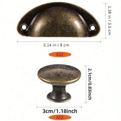 24pcs Vintage Door Handles, Kitchen Cabinets, Door Handles, Furniture Handles, Vintage Drawer Handles, Dressing Table Iron Handles, Door Handles, Zinc Alloy Handles, Dressing Table, Kitchen Door Handles, Vintage Furniture Decorations!With Screws