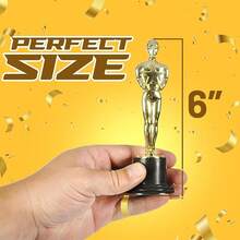 Gold Trophy Award Mini Trophies Bulk - (Pack Of 12) 6 Inch Tall Plastic Golden Statue Award, Party Themed Decorations, Winners Or Appreciation Gifts Game Prizes For Adults & - 獎盃 - 查看 8