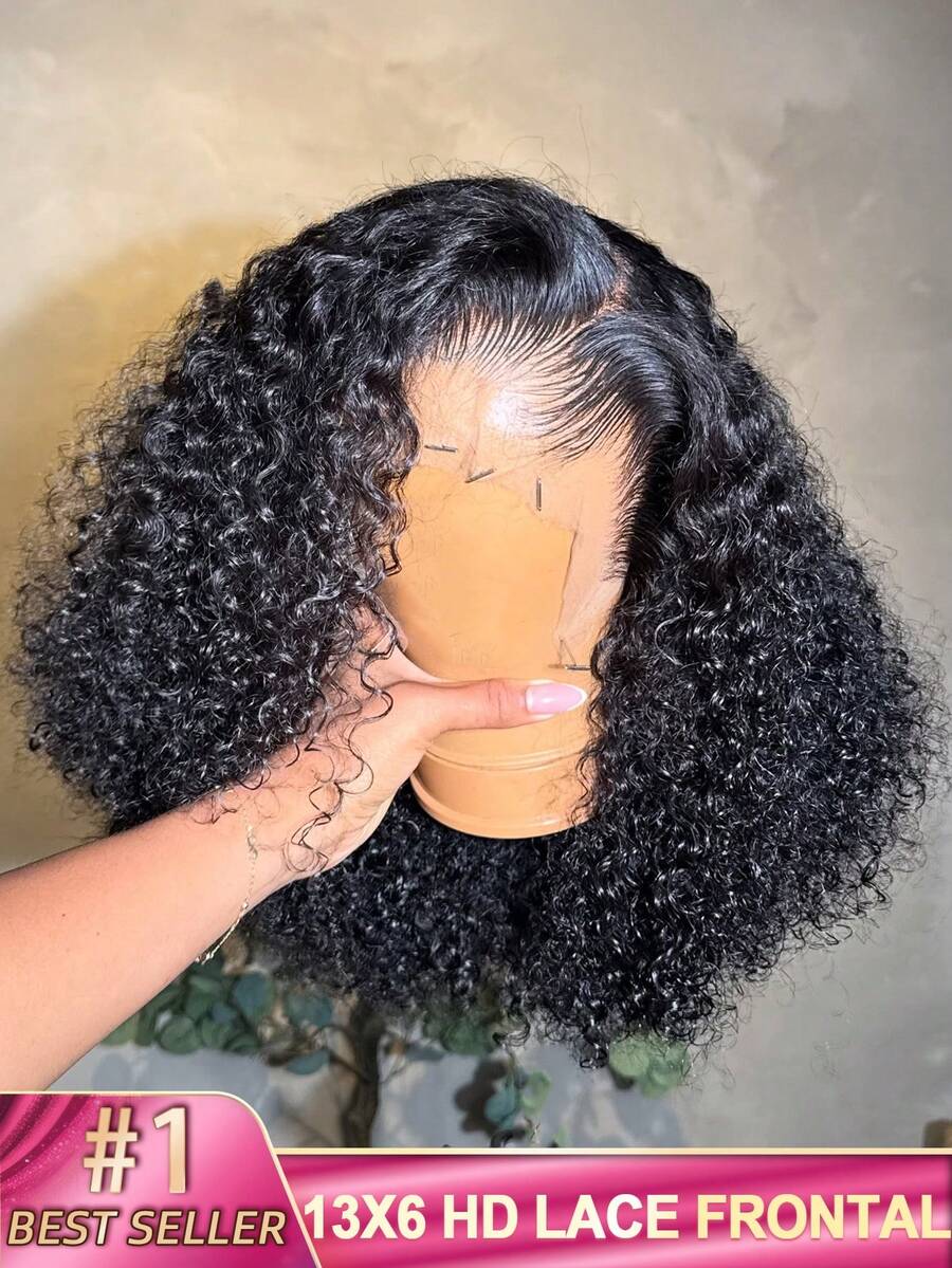 30 Inch Deep Wave Lace Front Wigs Human Hair 200 Density 13x4 13x6 Transparent HD Lace Frontal Wigs Human Hair Pre Plucked Kinky Curly Wig Glueless Wigs For Women Natural Black Color 8-34 Inches Jerry Curly Bob Wig Free Part Water Wave Long Deep Curly Human Hair Wig For Daily Use - Natural Black - 查看 1