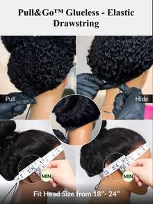 KLAIYI Yaki Straight Put On And Go Glueless Lace Wigs 7x5 Bye Bye Slip™ Human Hair Lace Wig Precut Lace Front Wigs Human Hair Wigs For Beginners Pre Bleached Pre Plucked Pre Everything 3S Easy To Ready To Wear 150% & 180% Density Yaki Straight Put On And Go Glueless Lace Wigs 7x5 Bye Bye Knots Human Hair Lace Wig - SNatural - 查看 10