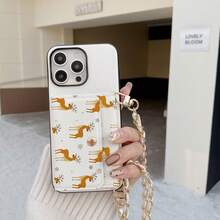1pc Elegant Cute Deer Pattern Faux Leather Card Holder Crossbody Wallet Phone Case Suitable Compatible With Apple 17, 16e, 16, 15, 14 Plus, 13, 12, 11 Pro Max, Multi-Functional Protective Cover - Deer 19 - View 2