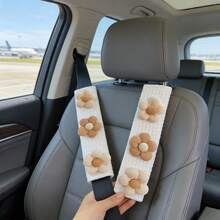 2pcs/1pc Car Shoulder Protection DIY Flower Car Seat Belt Cover Four Seasons Universal Comfortable Anti Pinch Protective Pad Cover - Cloth Flowers - View 6