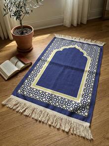 1pc Portable Prayer Mat With Tassels | Soft & Washable, Elegant Floral Pattern, Vintage Lace, Extra Large Size, For Religious Worship - Multicolor - View 7
