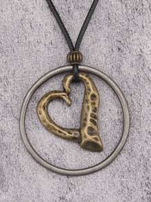 1pc Fashion Silver Elephant Pendant Necklace With Brown Wax Rope Long Chain, Men's Stylish Hip-Hop Gothic Minimalist Metal Necklace, Couples Necklace, Music Festival Party Gift - Elephant - View 18