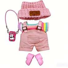 15.01-16.99厘米可爱卡通娃娃圣诞服装，适合布娃娃，可用作互动礼物、节日礼物、女儿生日/周年纪念礼物、娃娃配件、可互换服装套装、返校礼物、夏季系列、生日/节日礼物（不含娃娃） - 彩色 - 查看 11