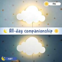 1 Pc Cloud Light - Floating Cloud Wall Lamp For Nursery | Cute Floating Cloud Lamp For Kids Bedroom | Battery-Operated Hanging Cloud Night Lights For Bedroom | Cloud Lamp For Baby Nursery - đèn mây - Xem 4