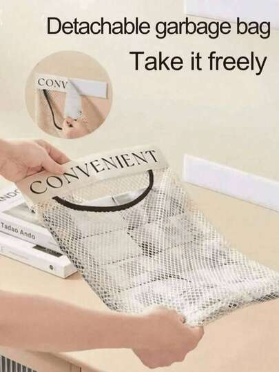 Organizador de bolsas de plástico montado en la pared/puerta del gabinete, soporte de malla con gancho y bucle de gran capacidad reutilizable para bolsas de compras, solución de almacenamiento debajo del fregadero que ahorra espacio para reducir el desorden