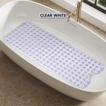 1pc Bath Mat - Lux Decor Non-Slip Durable PVC Tub Mat With Suction Cups And Drainage Holes - 40x16 Inches- For Shower And Bathtub Comfort, Roll-Up Storage, Home Decor, Back To School, Graduation Gifts-, Spring Cleaning Upgrade, Valentine's Day Spa Feel, Safety First, Quick Dry Surface, Mold Resistant, Easy Clean, Comfortable Standing, Shower Essential, Bathtub Safety, Bathroom Upgrade, Daily Use Mat, Home Basic, Family Use, Everyday Living - 清除 - 查看 2