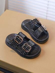 1双女童软底时尚百搭防滑休闲户外拖鞋 - 黑色 - 查看 4