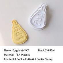 1pc Gingerbread, Eggplant, Banana Shaped Cookie Cutter Mold, Home Baking Supplies, Cartoon Santa Cranberry Cookie Bread Baking Cutting Tool - White - View 12