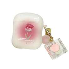 玫瑰花保护套，兼容苹果蓝牙耳机，防刮防震，兼容苹果蓝牙耳机盒 - 磨砂白 - 查看 11