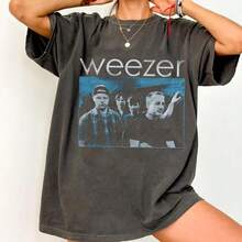 Co Mfort C Olors Weezer Vintage T-Shirt, Weezer Shirt, Concert Shirts, Gift Shirt For Friends And Fami - 黑色 - 查看 1