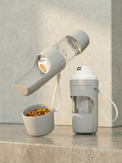 PETSIN Botella de agua para mascotas de gran capacidad con recipiente para comida, taza portátil para beber al aire libre para pasear al perro, accesorios para perros