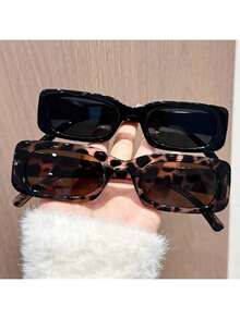 1/2pcs Y2K Square Cute Retro Beach Fashion Eyeglasses, Versatile Accessory For Men And Women - Multicolor - View 7